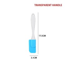 작은 실리콘 크림 버터 케이크 주걱 반죽 스크레이퍼 브러시 거품기 베이킹 도구 1 팩 주방, 08 Transparent Blue