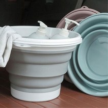 바다 해루질 조개캐기 다용도 접이식 바구니 차관리 바스켓 새차관리 물통, 블루