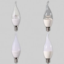 비츠온 LED 촛대구 5W E17 불투명 전구색 3000K, E14, 투명
