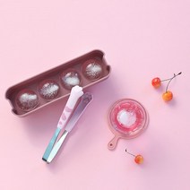 아름다운공간 국내제작 실리콘 라인 아이스볼 얼음몰드 4구(6color), 아쿠아