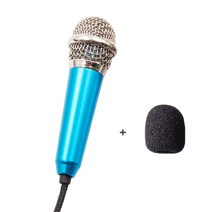 노트북 마이크 미니 휴대용 3.5mm 스테레오 스튜디오 KTV 가라오케 스마트 폰 PC 데스크탑 핸드 헬드 오디오, 02 Blue