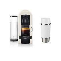 Krups Nespresso XN9031 Vertuo Plus 커피 캡슐 머신 1.1L 물 탱크 5가지 컵 크기 화이트 + Emsa 절연 머그 모바일 인조이 360ml, 1.7L 물 탱크, 블랙/스테인리스 스틸