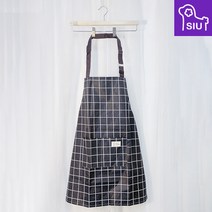 푸푸마켓 스트라이프 PVC 방수 앞치마, 목걸이형 방수 앞치마 체크