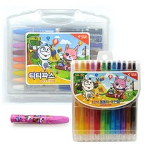 티티 크레파스 24색 크레용 색연필 12색 어린이집 유치원 생일선물 신학기준비물 미술놀이, 크레파스24색