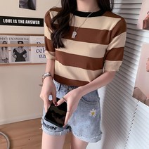 반팔니트 단가라 퍼프 이쁜니트 데일리룩 라운드니트