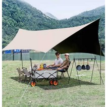 블랙코팅타프 그늘막 장박 차박 와일드, 나비 모양 (3x4.5m)