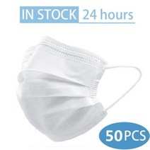 입 마스크 3 레이어 안티-먼지 일회용 마스카라 10 50 100 Pcs 비 짠 Meltblown 헝겊 탄성 귀 루프 얼굴, 50pcs White