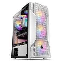 ABKO NCORE 베놈 식스LED 강화유리 화이트 (미들타워)