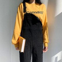 티데일리 여성용 코듀로이 롱 멜빵 바지 점프수트 팬츠