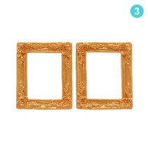 DIY 미니어처 스페셜 하우스 소품 인테리어 1:12 유럽 프레임 거울 인형 집 diy 인형 집 장식 복고풍 가구 인형 액세서리 거울 ingbaby 장난감, 3 2개
