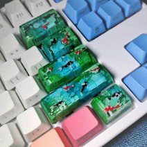 게임용 키보드 풍경 Koi Backspace Key caps 기계식 수지 키 캡 pbt keycap 198979, 스페이스바 6.25U, 금