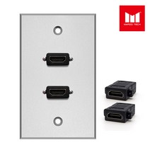 마루테크 HDMI 2구 (일자형) 벽부판넬 조립형 알루미늄 월 플레이트 (제작 / 중계기 / 완성품 / 샷시용 / 벽부형 / 바로 설치 가능)