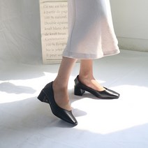 홍대언니 여성 레더 미들힐 펌프스 CB63B242 (5cm)