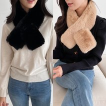 양놀 페이크 퍼 목도리 머플러 2개 세트