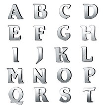 부착형 이니셜 입체문자(은색) 숫자 0번~9번 영문 A~Z, A