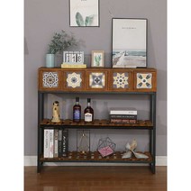 빈티지 장식장 문양 복도 테이블 고전 선반, G