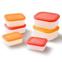 실리콘 소분 냉동 보관 밀폐 용기 소S, 오렌지