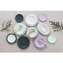 빈티지물결시리즈 17종, 카키블랙, 물결원접시 대(팬시-246), 1개