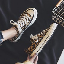 CWCH(특허제품) 봄신상 레오파드 슬립온 여초화 학생부츠 한국판 하이탑 슈즈