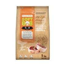 국산 강아지사료 소프트밥 오리 1kg 애견사료-피엠에스