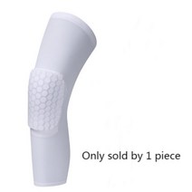 충돌 방지 무릎 패드 농구 보호대 압축 슬리브 거품 피트니스 기어 배구 서포터 슬개골아대, 1pc 긴 무릎 흰색, s