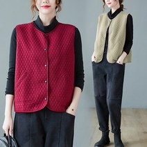 도니와 여성 라운드넥 얇은누빔조끼 데일리룩 가을베스트 겨울베스트 겨울조끼 편한조끼 기본조끼 패딩조끼 여행패션 직장인조끼 빈티지조끼 사무실조끼 환절기조끼 기본베스트 누빔베스트