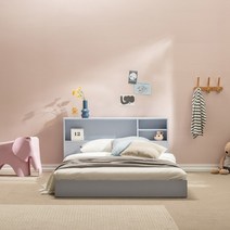 [더릭스홈] 슬리핑 책장형 어린이 아동 저상형 침대프레임 슈퍼싱글(SS), 색상:핑크