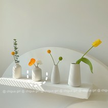 인테리어 도자기 이케바나화병 미니꽃병 유리화병, 07. 214 우미인1지오렌지1지화이트
