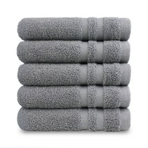 쉬라즈 더블보더 40수 170g 호텔수건, 5장, 그레이