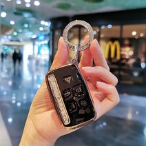 자동차키홀더 패션 TPU 자동차 키 케이스 커버 랜드 로버 레인지 스포츠 3 4 엘랜더 2 이보크 액세서리 홀, 06 black keyring
