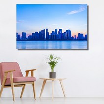 블루 빌딩 와이드 풍경 사진 그림 액자 20호(73x46cm)