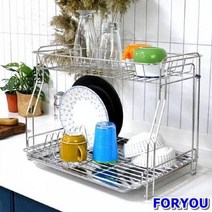 ForU171 예쁜 주방 정리 필수템 스텐레스 식기건조대 2단 개수대 씽크대 선반 싱크대, 본상품