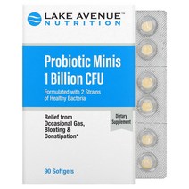 레이크에비뉴 뉴트리션 Lake Avenue Nutrition 프로바이오틱스 Minis 2 Strain 블렌드 1 Billion CFU 90 소프트젤, 90 Count