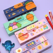 핑크풋 당근 비밀 지함필통 1개_소_당근필통 종이필통 어린이지함필통, 핑크