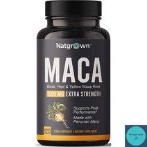 Natgrown Organic 마카 파우더 1500mg 120베지캡슐 복용법, 120캡슐, 1팩