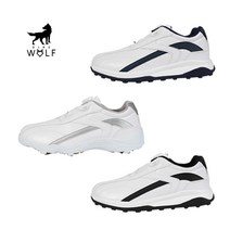 세상 편한 골프화 국내 제작 다이어울프 마커스 스파이크/리스 - 네이비 화이트 실버, 265