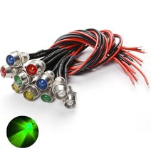 JINHA DIP LED 고휘도LED ROUND 발광다이오드 8mm 3V 인디게이터, 인디_(3V_8파이)초록_5개