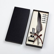 해리포터깃털펜 깃털펜 캘리그라피 딥펜 딥펜 펜 만년필 깃펜 깃펜세트 앤틱, 4-깃펜-올리브