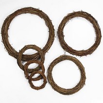 osshop 원형 리스틀 가랜드 그리너리 나무 리스 넝쿨 라탄 인테리어 벽장식 소품 조화 마크라메 diy 어린이집 만들기 재료, 하트리스 - 핑크