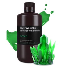 3D프린터 레진 ELEGOO 물 세척 가능한 3D 프린터 수지 1kg 베이지 빠르고 정밀한 인쇄 405nm 경화 LCD, 06 투명 그린 1000g