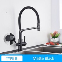 Quyanre 블랙 화이트 필터 주방 수도꼭지 풀 아웃 360 회전 믹서 탭 순수한 물 크레인, 5.TYPE BMatte Black