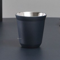 이중 벽 스테인레스 스틸 에스프레소 컵 80ml 네스프레소 픽시 단열 커피 모양 귀여운 캡슐 보온 머그잔, 네이비 블루_80ML