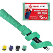 SAPLIZE 골프 그립 래핑 테이프 15개 점착성 PU 오버그립 테이프, Green Waterdrop, 15PCS, Green Waterdrop, 15PCS