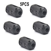25pcs 5mm 페라이트 코어 코드 링 초크 비드 rfi emi 노이즈 억제 필터 전원 코드 usb 케이블 안테나 오디오 케이블, 5개