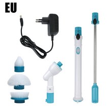 Kitchen Bathroom Sink Cleaning Gadget Electric Spin Cleaner Wireless Brush 3-in-1 Housework Bathtub, [01] EU PLUG