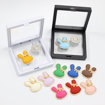 [더블이글] (선물용) 퀼팅 토끼 골프볼마커 + 자석모자클립 세트 _ 볼마크 홀인원 버디 선물 캐디 라운딩 필드, 화이트, 퍼플