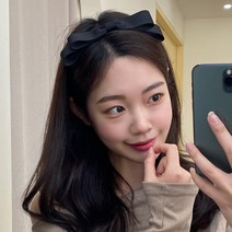 아쿠세샵 러블리 리본 2단 골지 무지 포인트 제니 머리띠 3컬러
