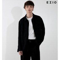 이지오 린넨 포켓 아우터 셔켓 - 블랙 D3OC011