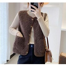 집에서입는 털조끼 여성 뽀글이 폴리스 수면베스트