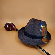 울 페도라 골프 고급 아트테크 중절모 따뜻한 겨울 방한 품격있는 라운딩 남녀공용 모자 hat, 땀흡수패드10장, 브라운